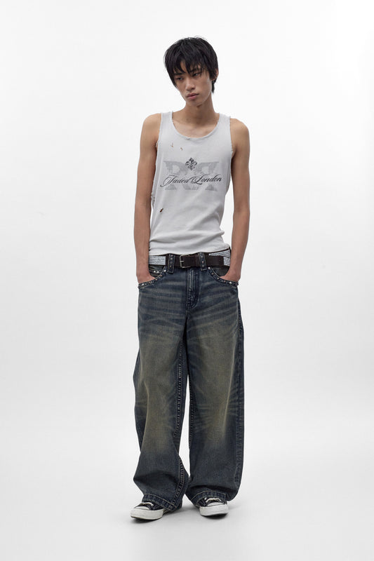 Colossus jeans, By Jaded London in Dark Blue (M) - Rock Revival®