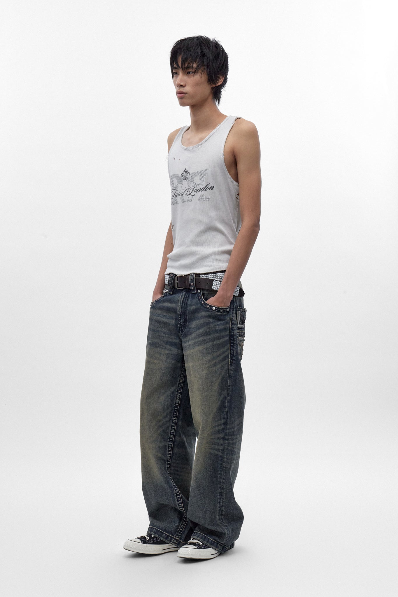 Colossus jeans, By Jaded London in Dark Blue (M) - Rock Revival®