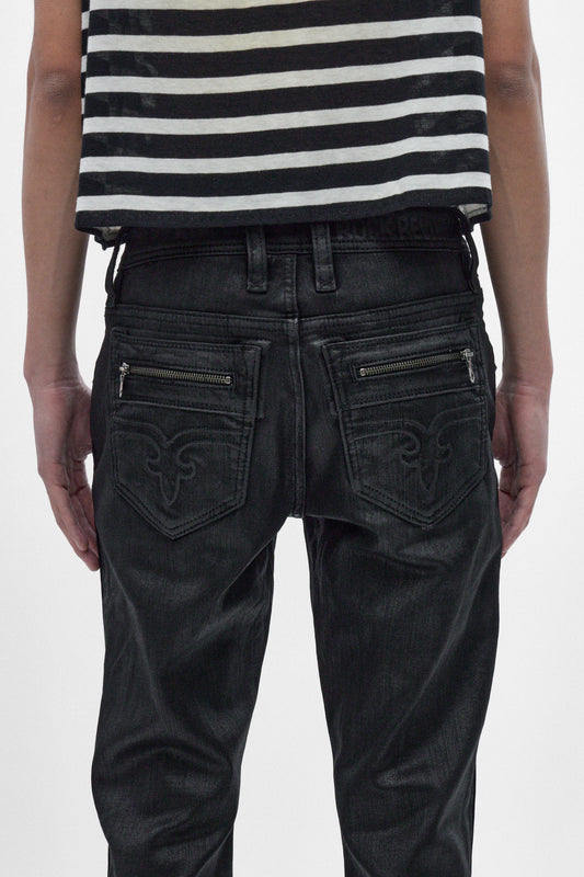 Jon Slim Flare Jeans in Black Coating - Rock Revival®