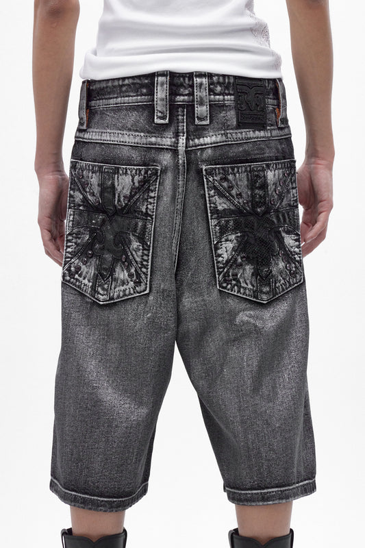 Rock Revival by Jaded London Silver Dust Shorts (M) - Rock Revival®