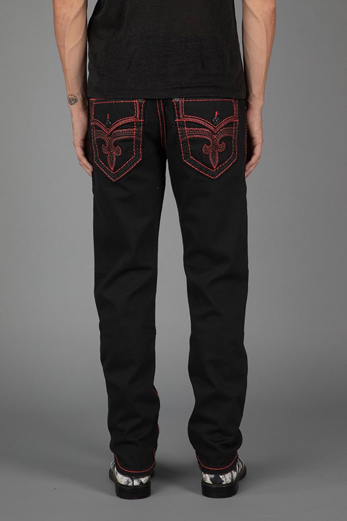 Arther Straight Jeans Black Wash Rock Revival - Main Image