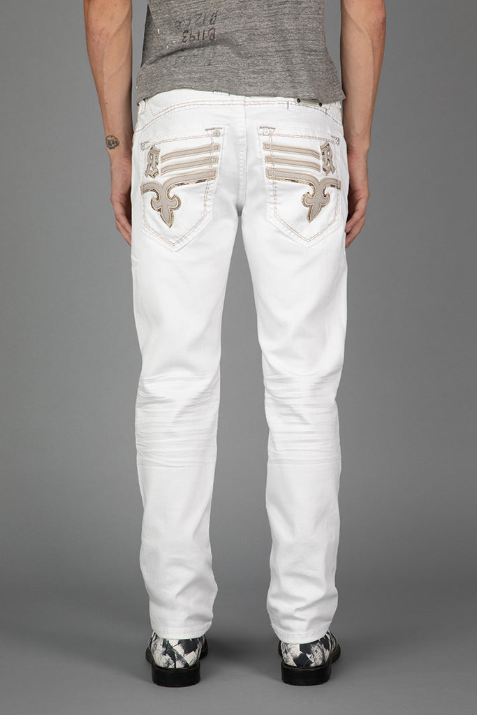 Justinn Straight Jeans White Wash Rock Revival