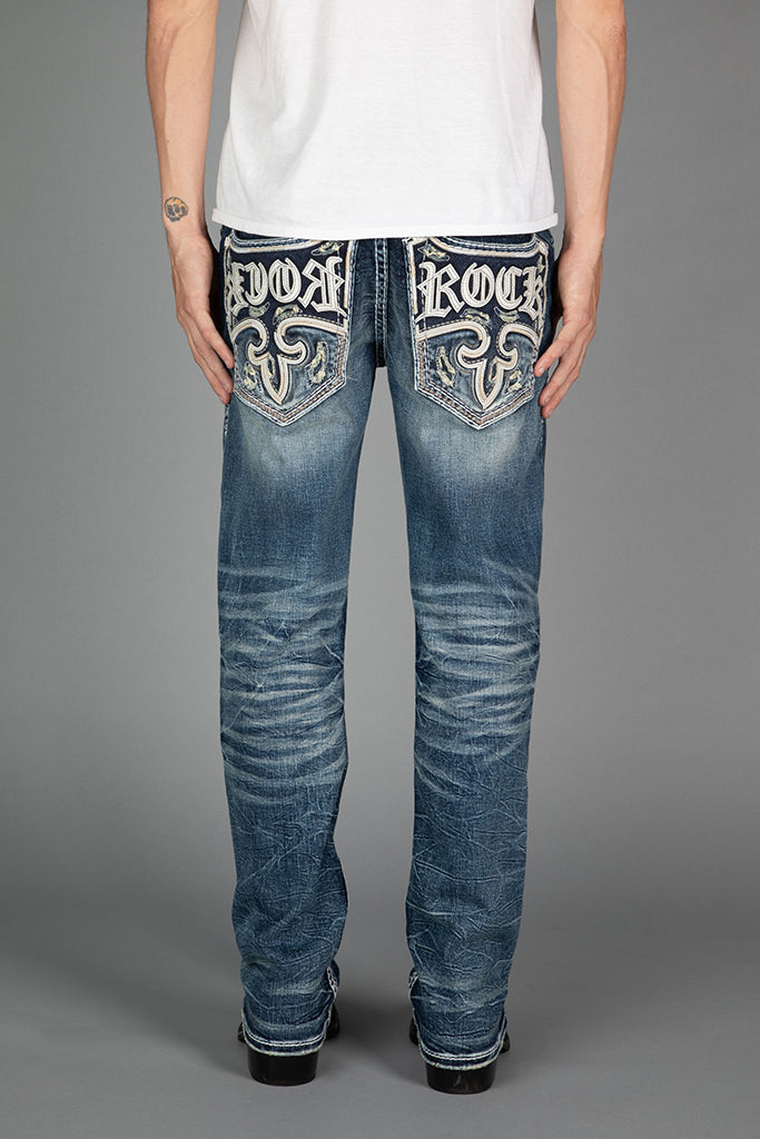 Leroy Straight Jeans Medium Wash Rock Revival - Main Image