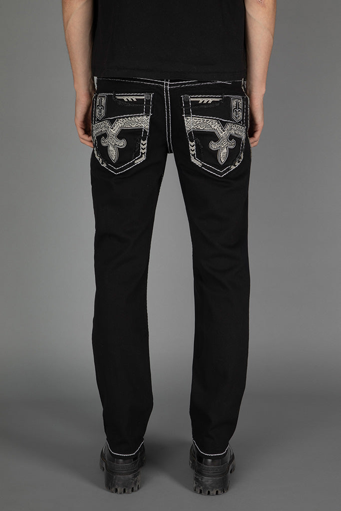 Chance Straight Jeans Black Wash Rock Revival