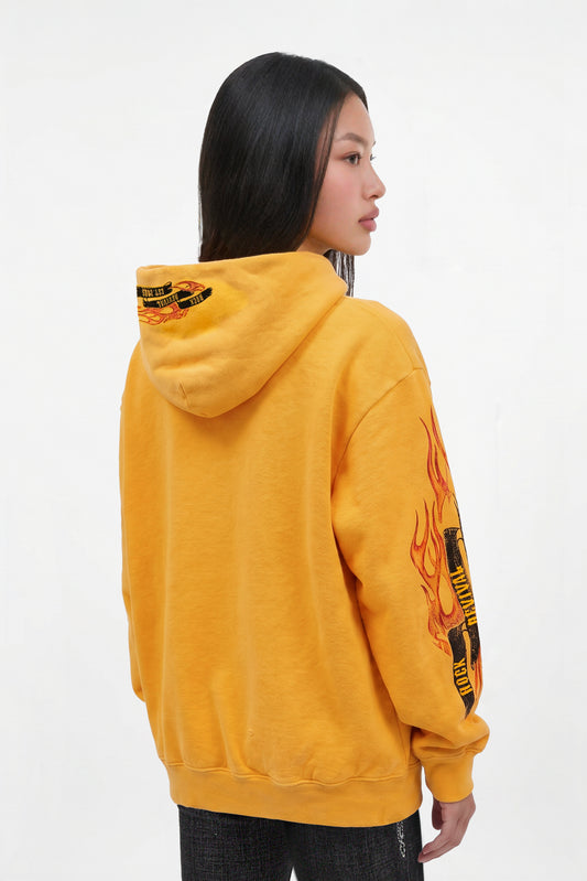 Molten Script Hoodie in Yellow (W) - Rock Revival®