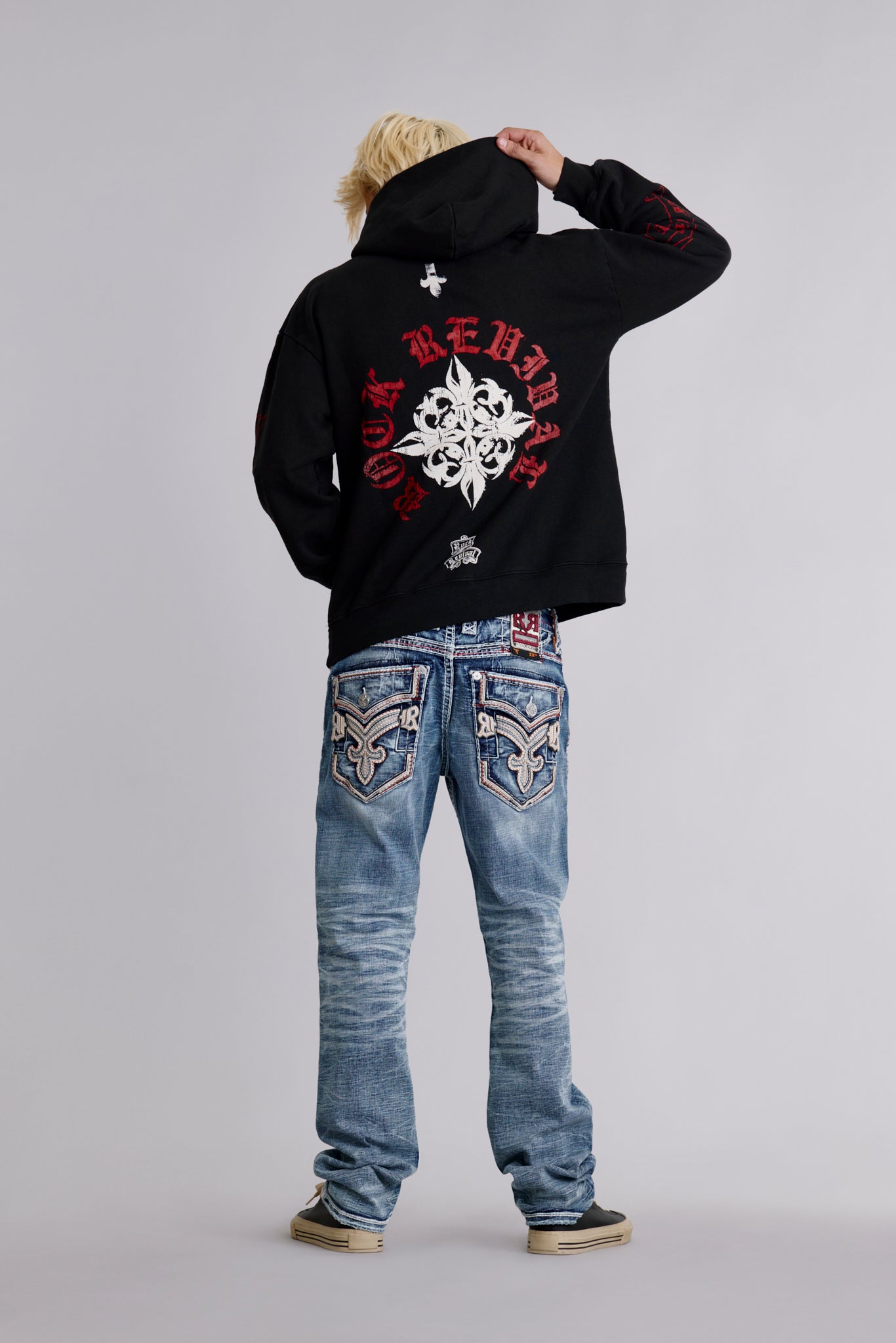 Infernal Fleur Hoodie in Black - Rock Revival®