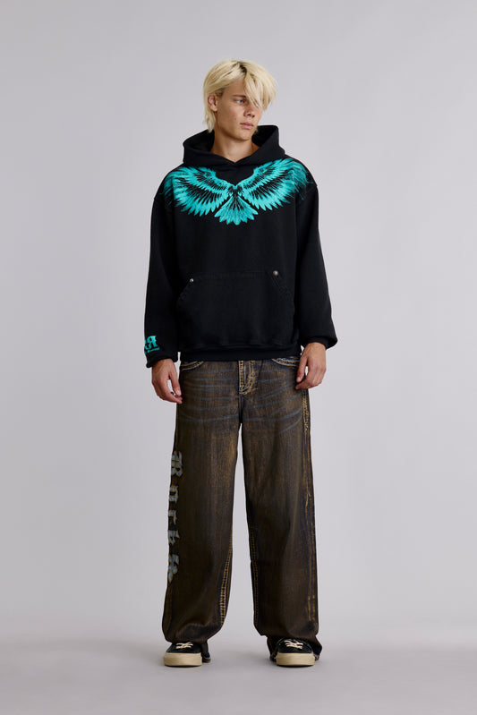 Infernal Wings Hoodie in Black - Rock Revival®