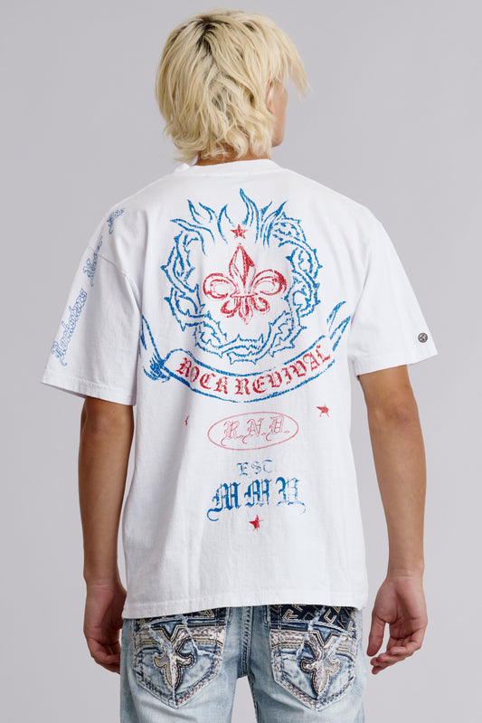 Infero Emblem Tee in White - Rock Revival®
