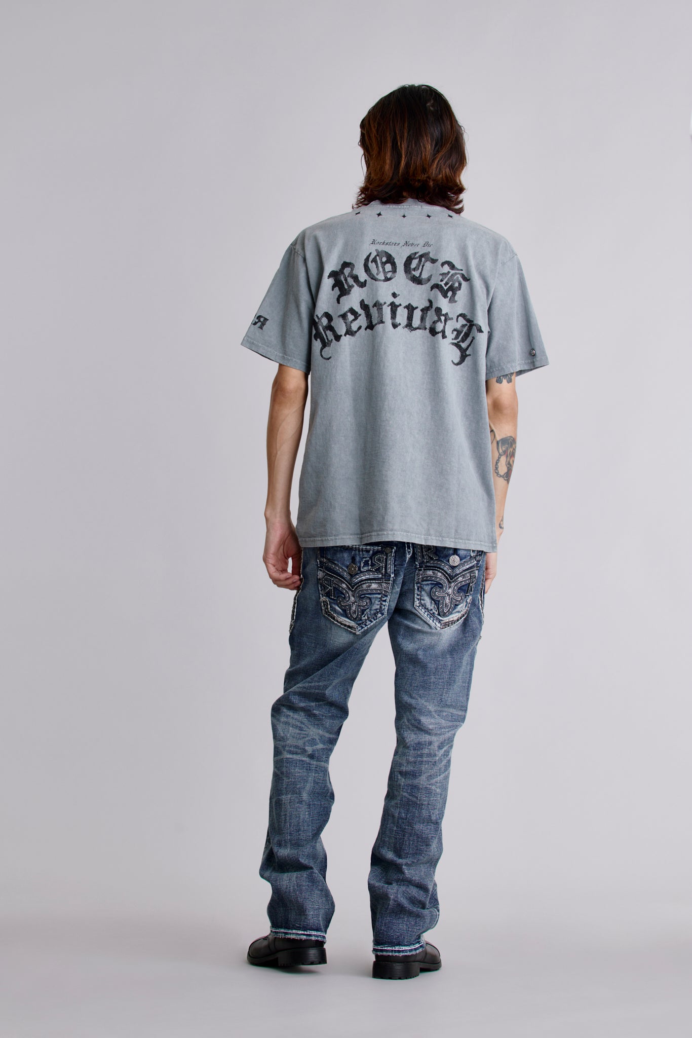 Crest Fade Tee in LA Gray - Rock Revival®