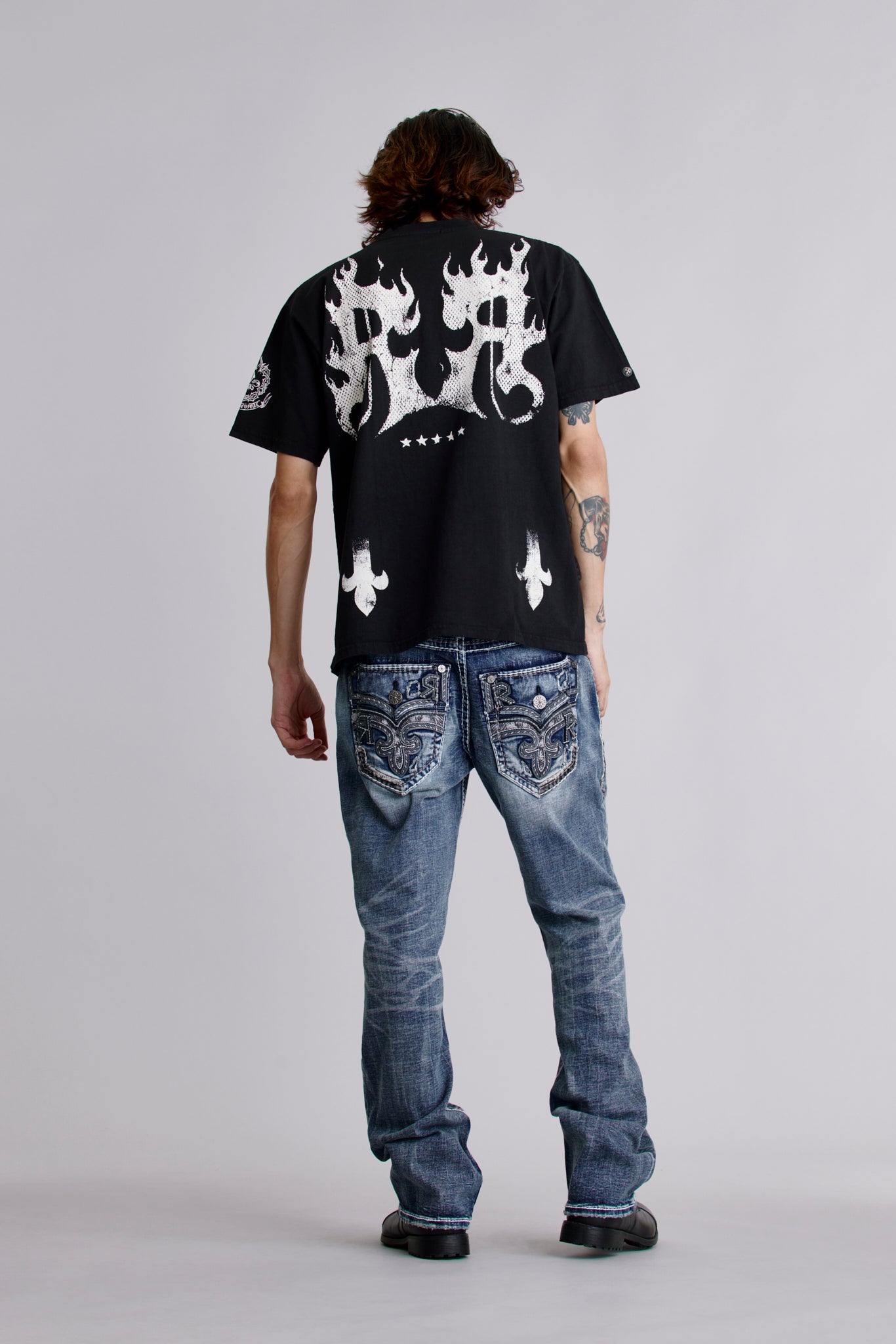 Inferno Crest Tee in Black - Rock Revival®