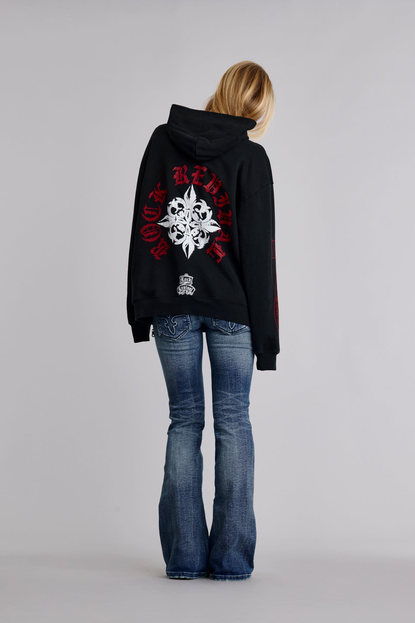Infernal Fleur Hoodie in Black (WOMEN) - Rock Revival®