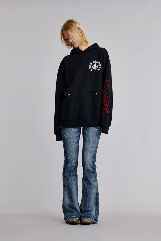 Infernal Fleur Hoodie in Black (WOMEN) - Rock Revival®