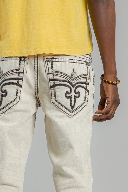 Arther Bootcut Jeans in Light Gray - Rock Revival®