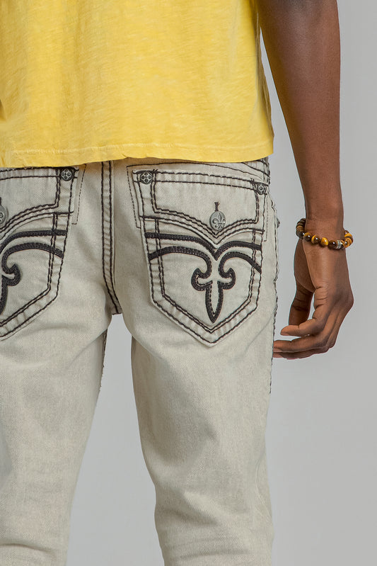 Arther Bootcut Jeans in Light Gray - Rock Revival®