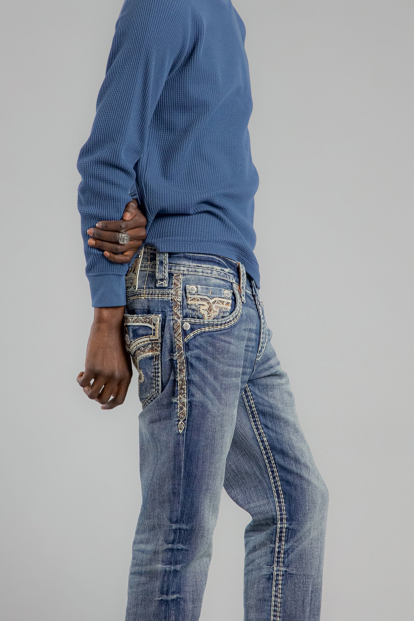 Brayen Straight Jeans in Dark Blue - Rock Revival®