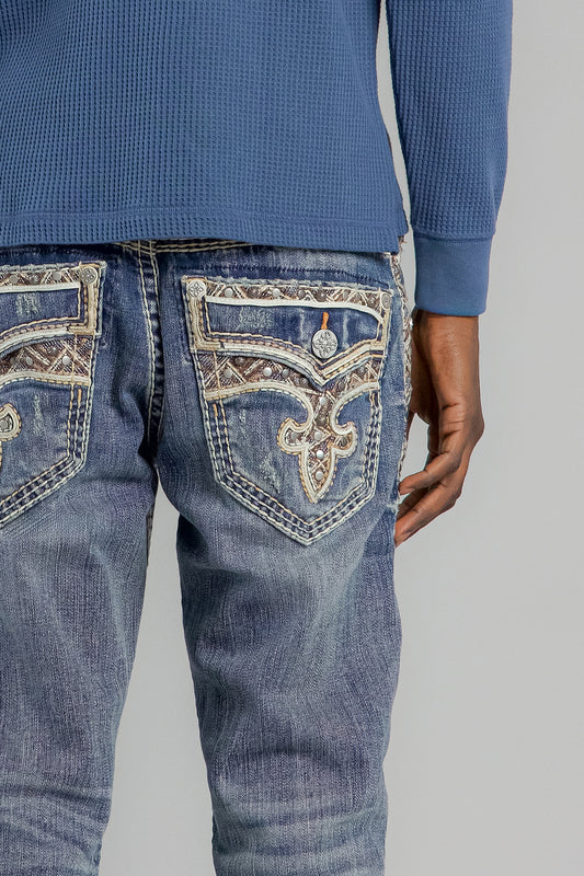 Brayen Straight Jeans in Dark Blue - Rock Revival®