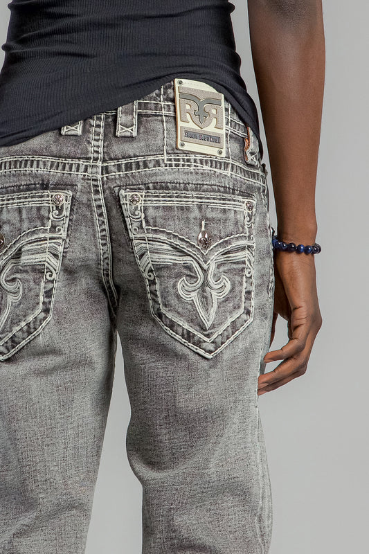 Haiden Straight Jeans in Gray - Rock Revival®
