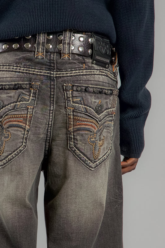 Milton Relaxed Baggy 2 Jeans in Vintage Black - Rock Revival®