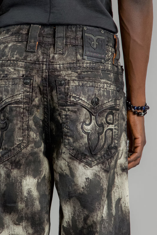 Newton Baggy 3 Jeans in Black-Beige Coated - Rock Revival®