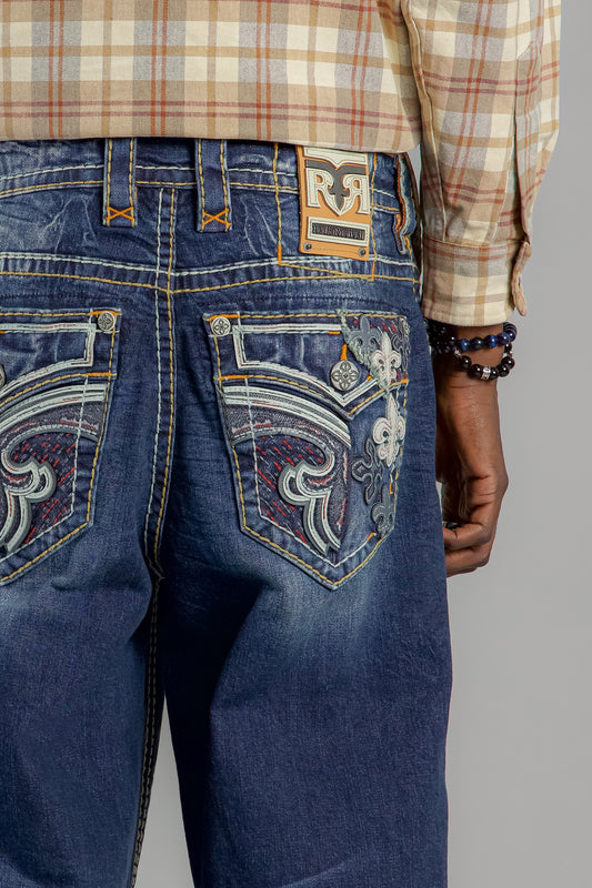 Thorne Baggy 3 Jeans in Dark Blue - Rock Revival®