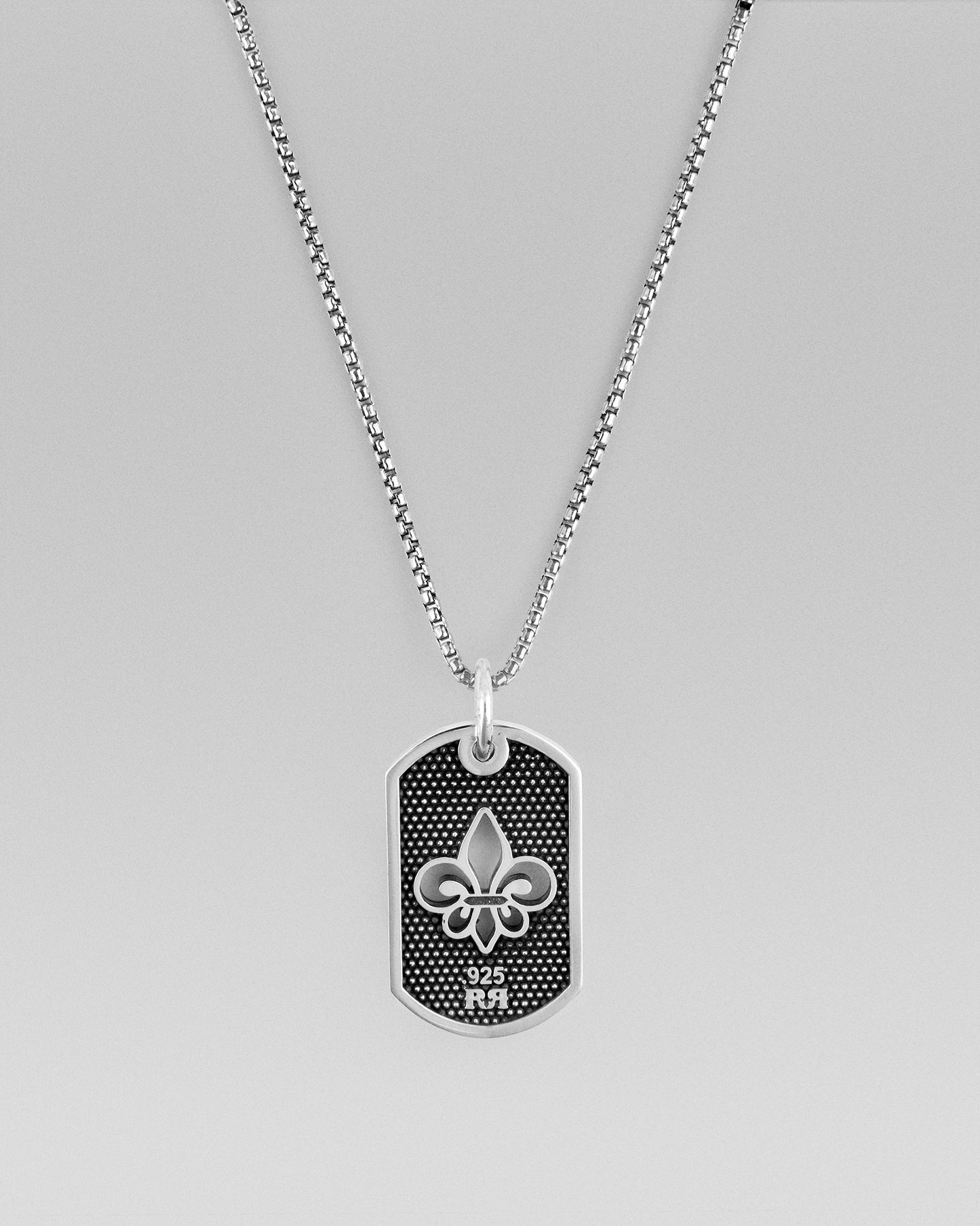 Fleur De Lis Dog Tag Cut Out Necklace