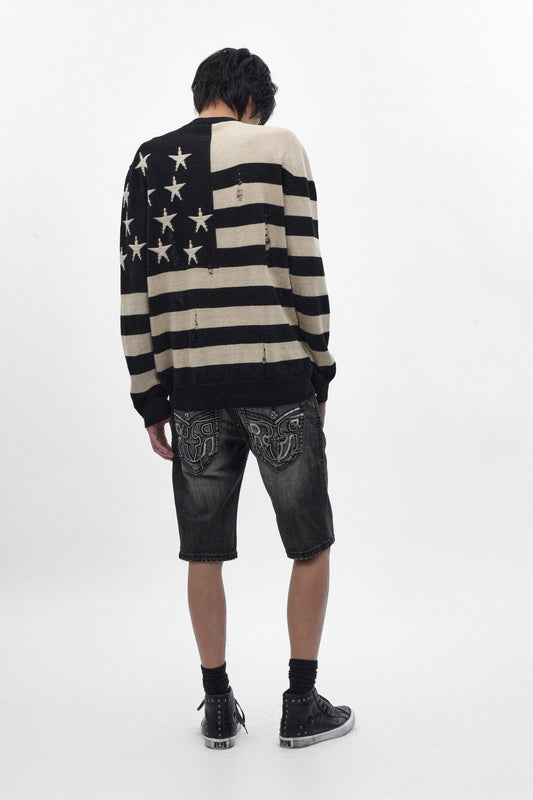 Adan Denim Shorts in Vintage Black - Rock Revival®