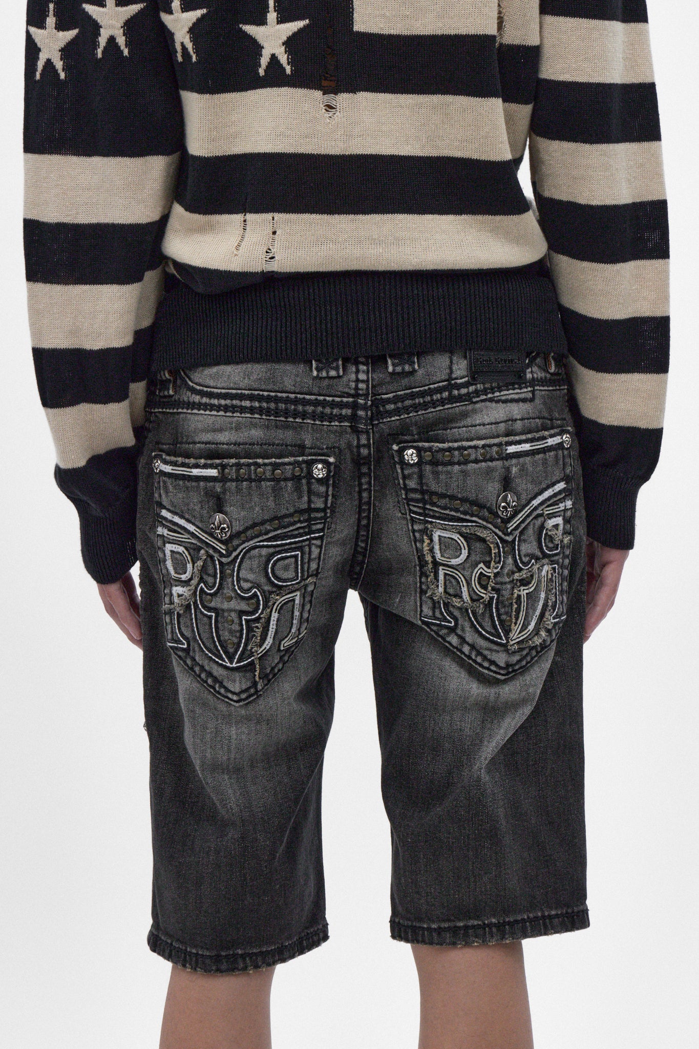 Adan Denim Shorts in Vintage Black - Rock Revival®