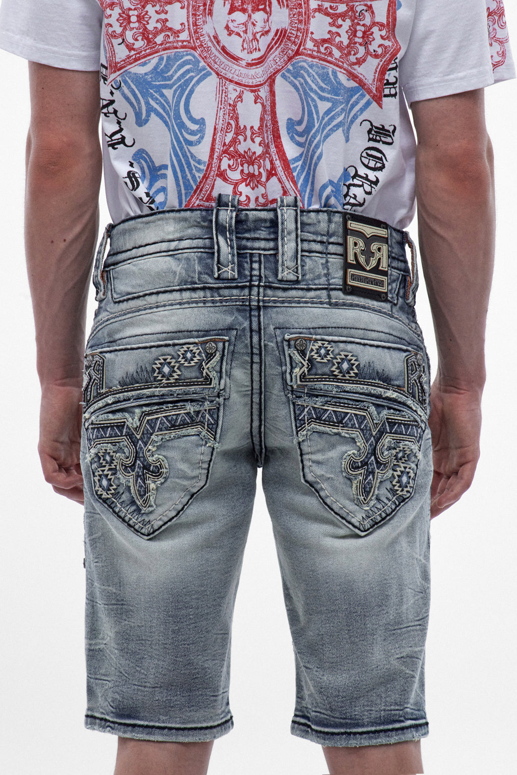Pantalones cortos de mezclilla Aire (H202) en azul medio (6/30/26-DESC+IMG)