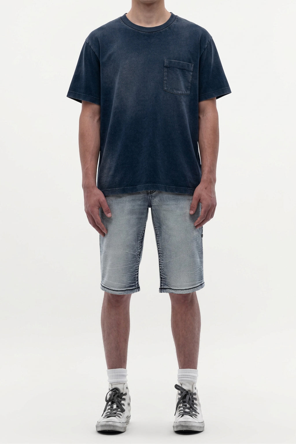 Aire Denim Shorts in Medium Blue