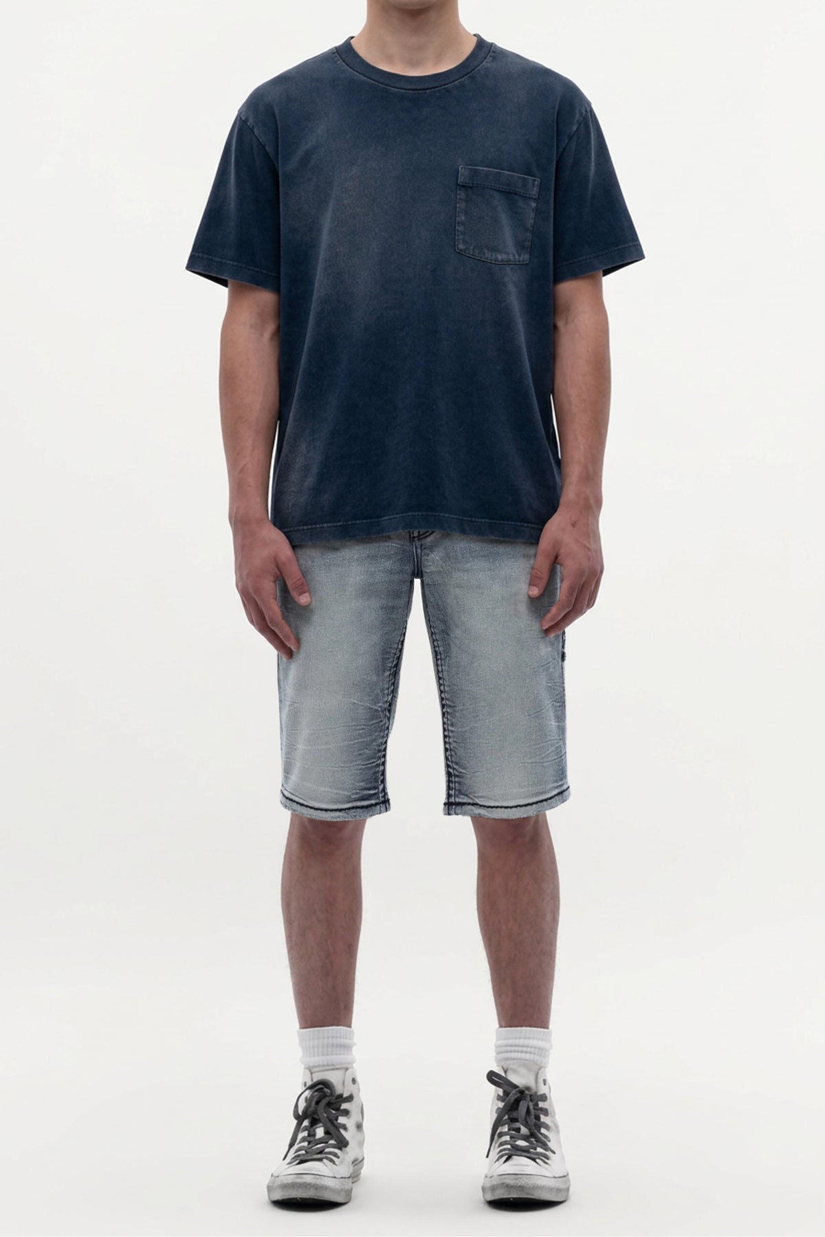 Aire Denim Shorts in Medium Blue