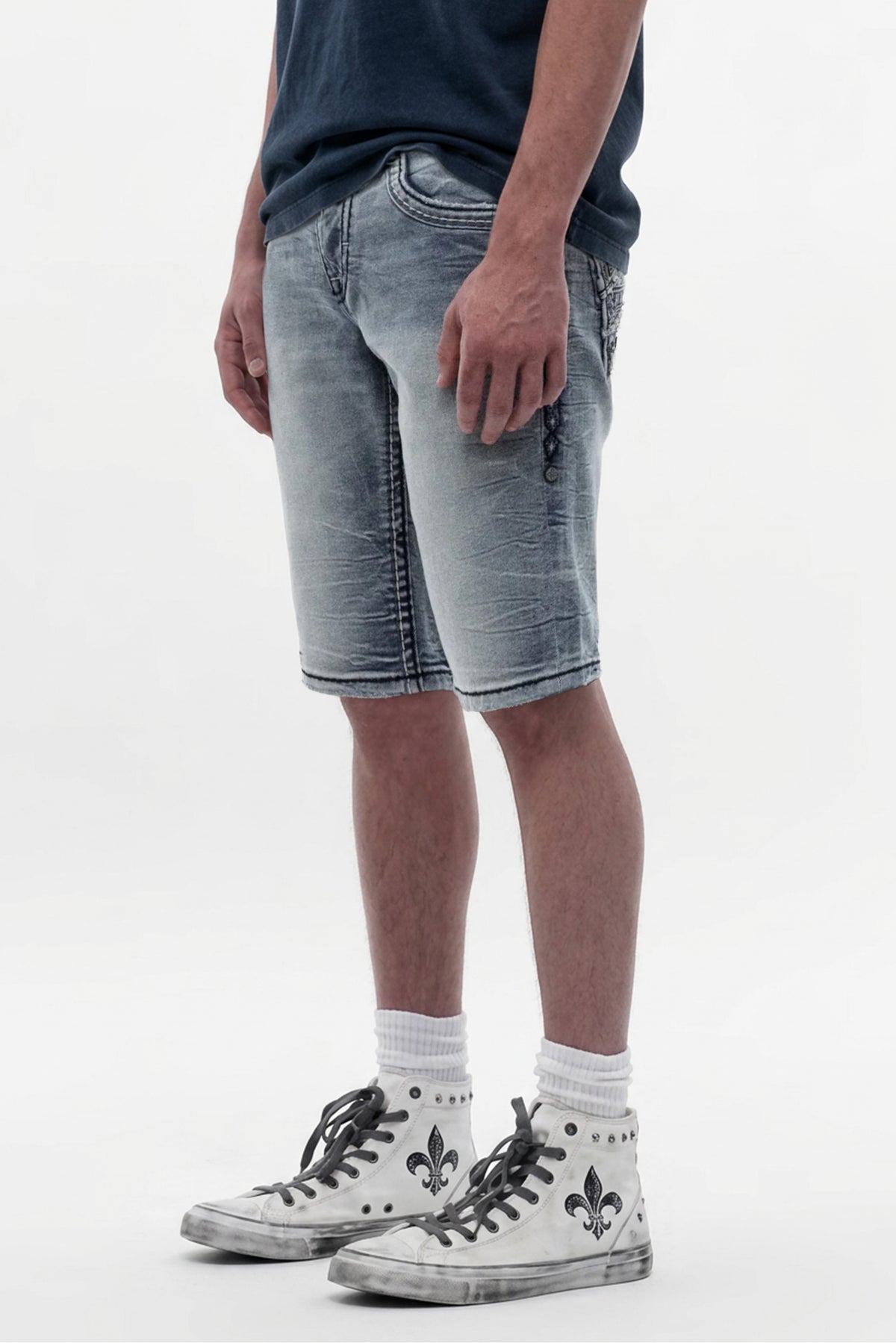 Aire Denim Shorts in Medium Blue