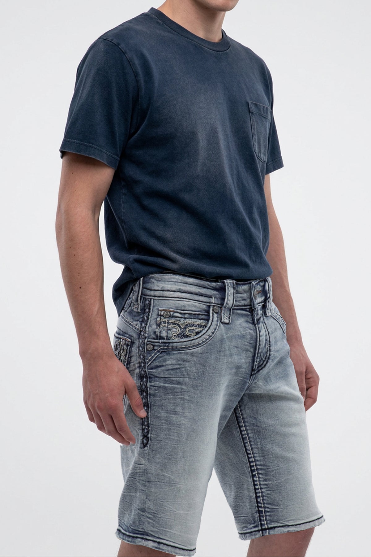 Aire Denim Shorts in Medium Blue