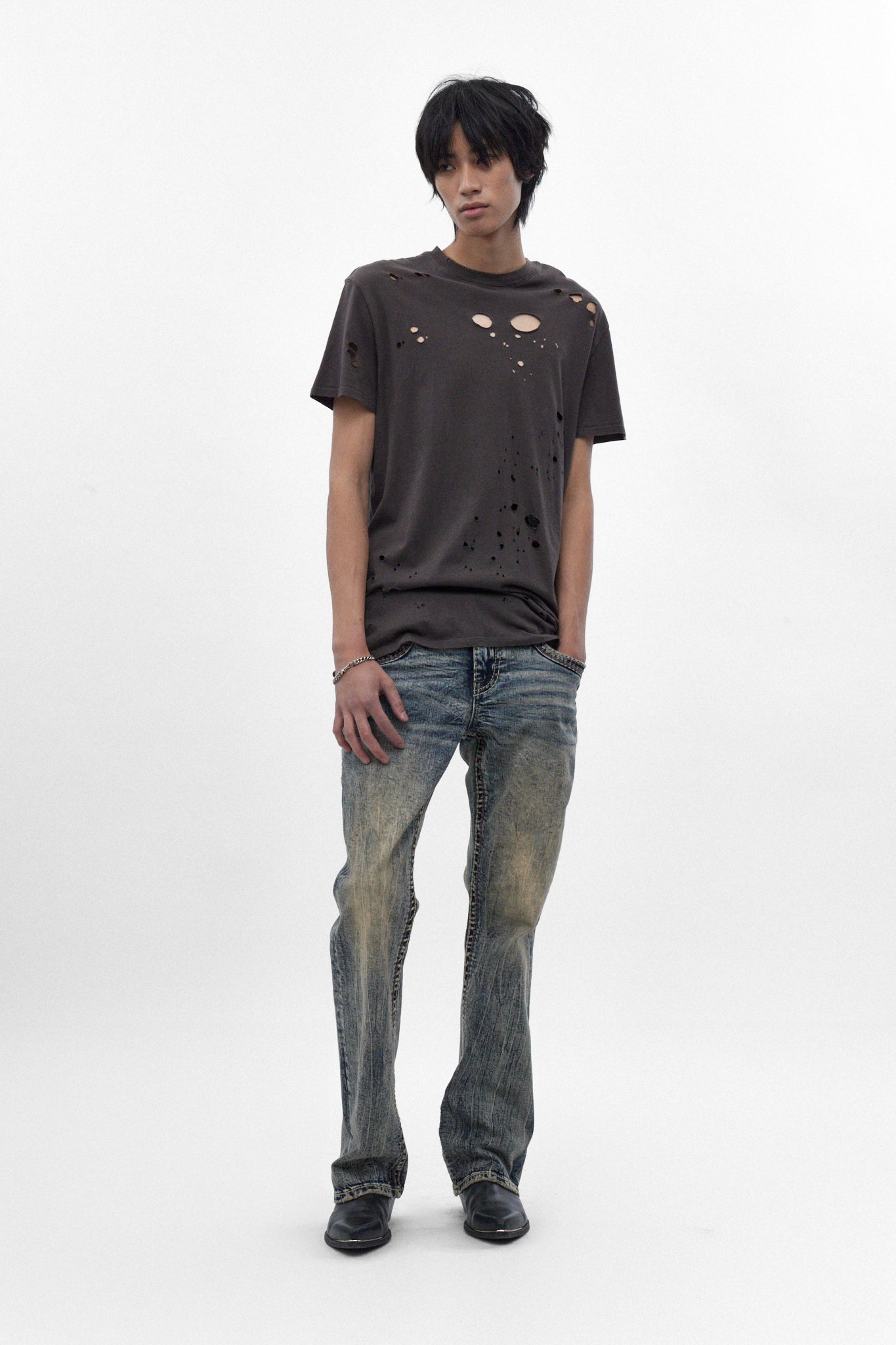 Alistair Slim Bootcut Jeans in Acid Blue - Rock Revival®