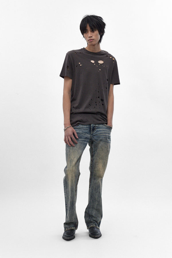 Alistair Slim Bootcut Jeans in Acid Blue