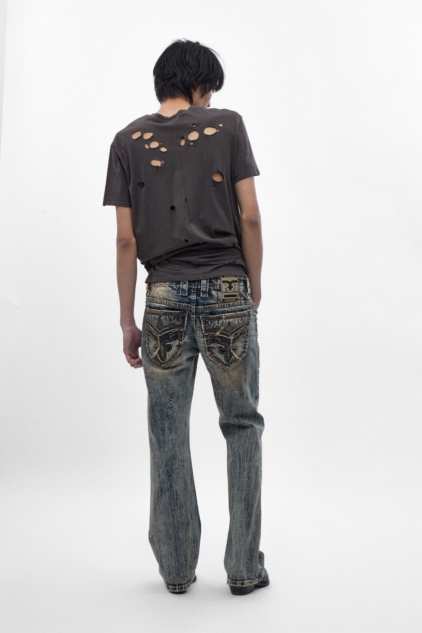 Alistair Slim Bootcut Jeans in Acid Blue - Rock Revival®