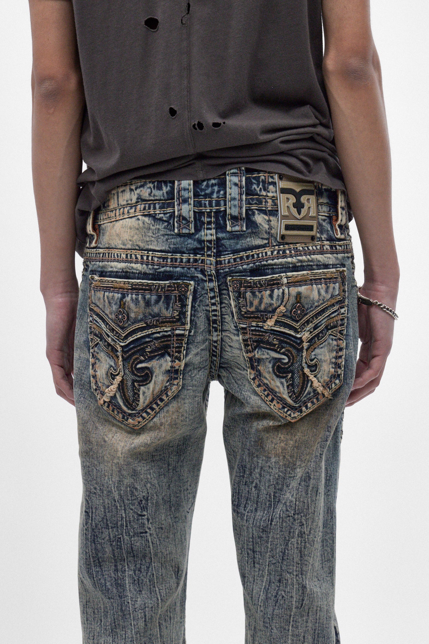 Alistair Slim Bootcut Jeans in Acid Blue - Rock Revival®
