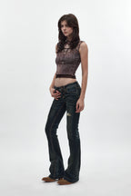 Alivia Low-Rise Flare Leg Jeans in Dark Blue - Rock Revival®