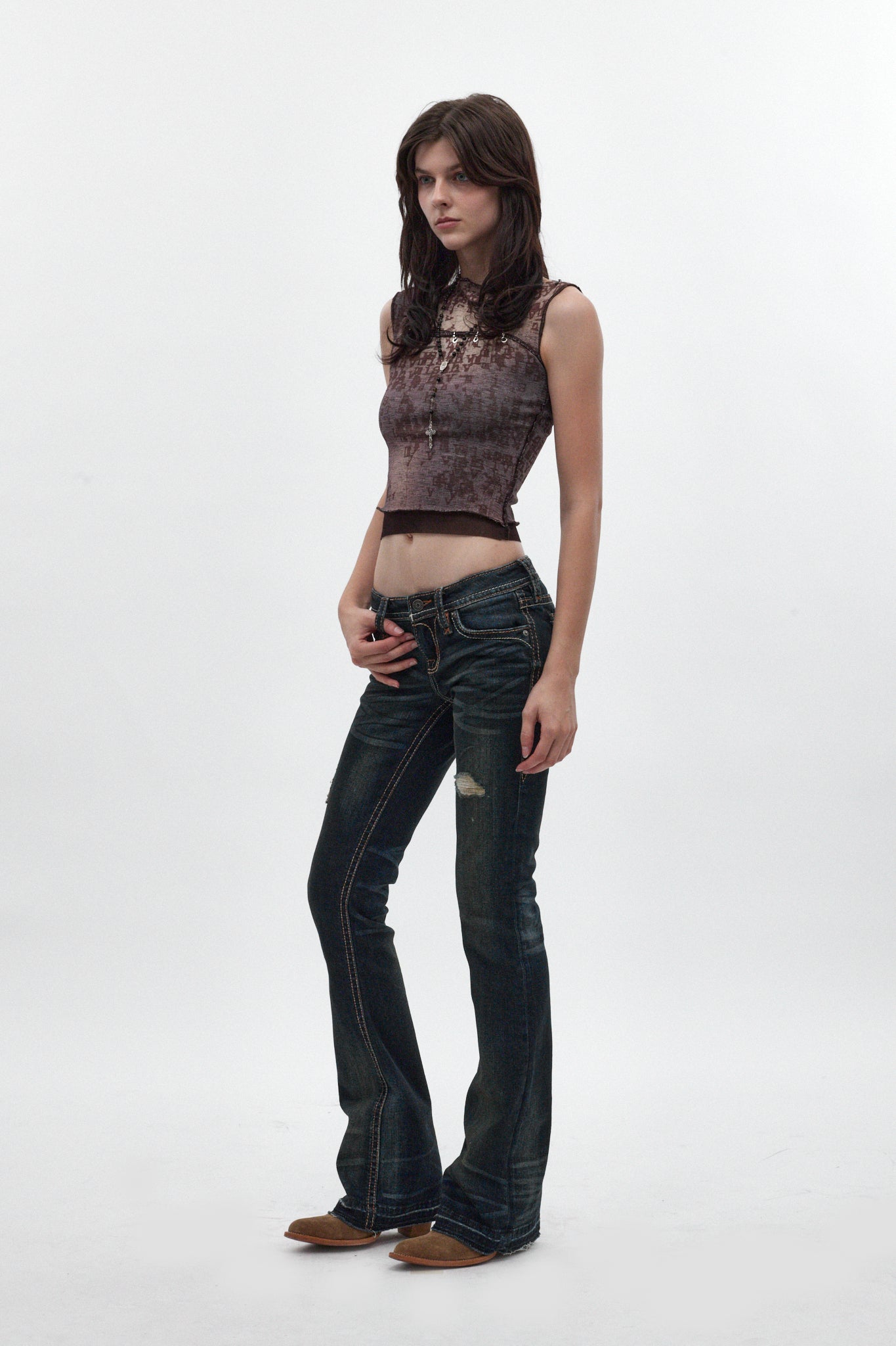 Alivia Low-Rise Flare Leg Jeans in Dark Blue - Rock Revival®