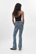 Aly (B200L) Mid-Rise Bootcut Jeans in Light Blue (5/30/26-DESC) - Rock Revival®