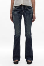 Amaia Low-Rise Bootcut Jeans in Dark Blue