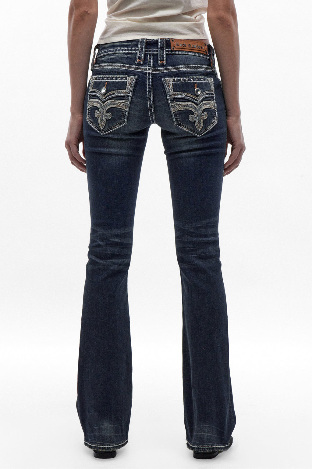Amaia Low-Rise Bootcut Jeans in Dark Blue