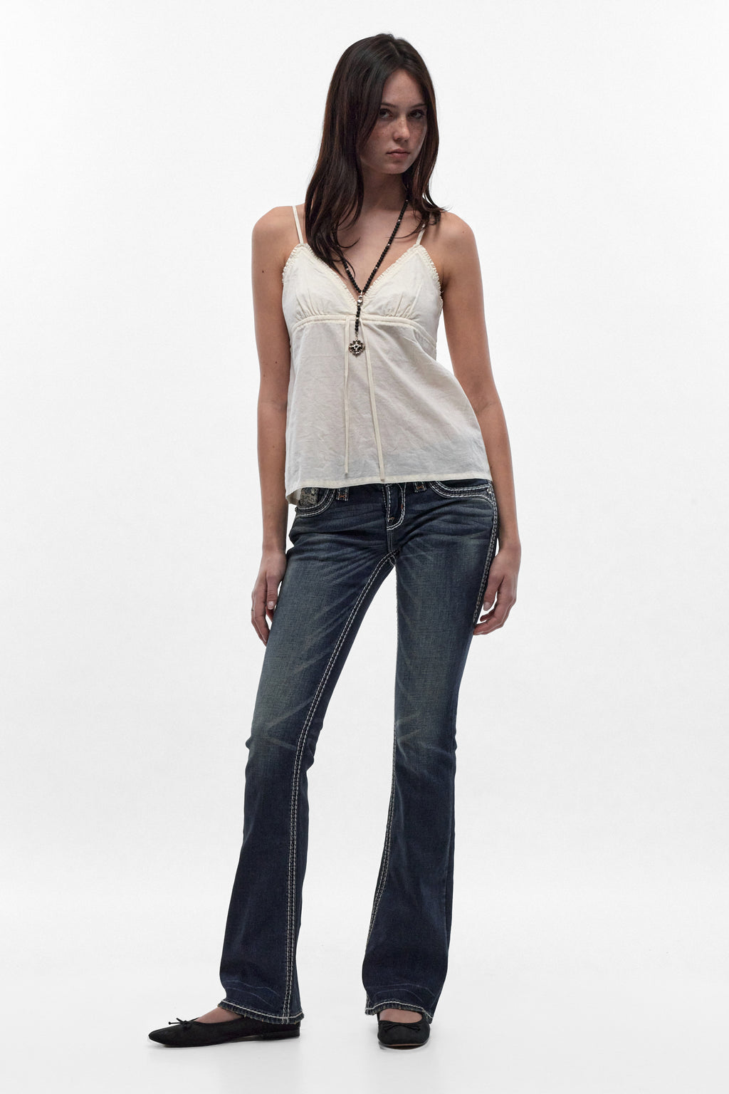 Amaia Low-Rise Bootcut Jeans in Dark Blue