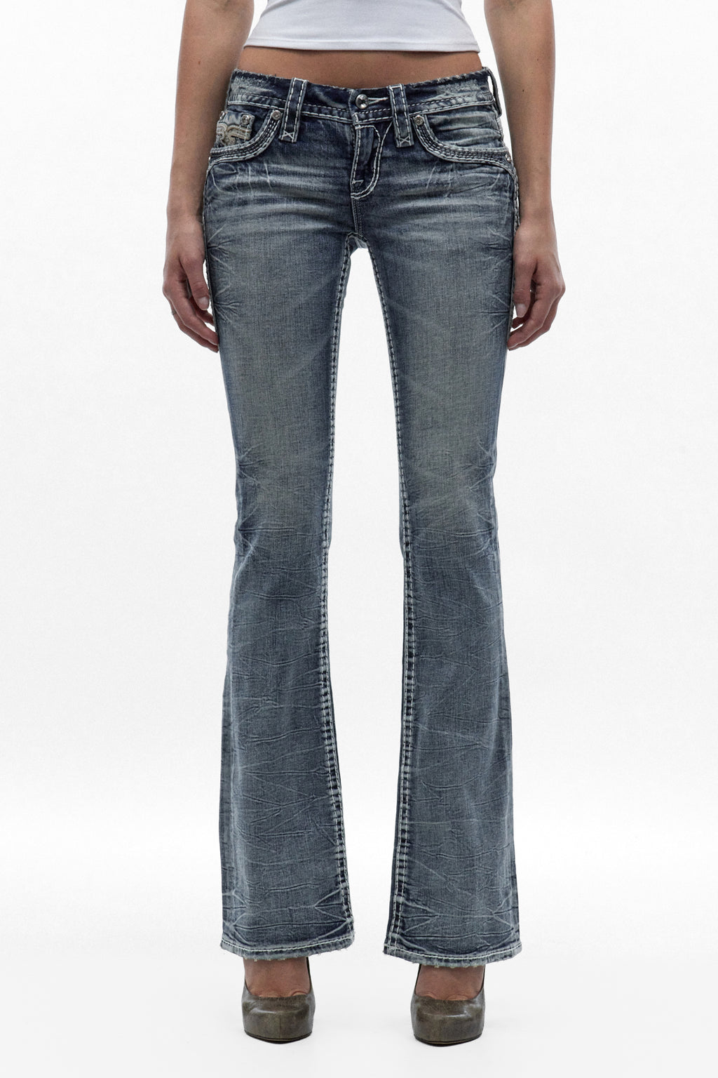 Amina Low-Rise Bootcut Jeans