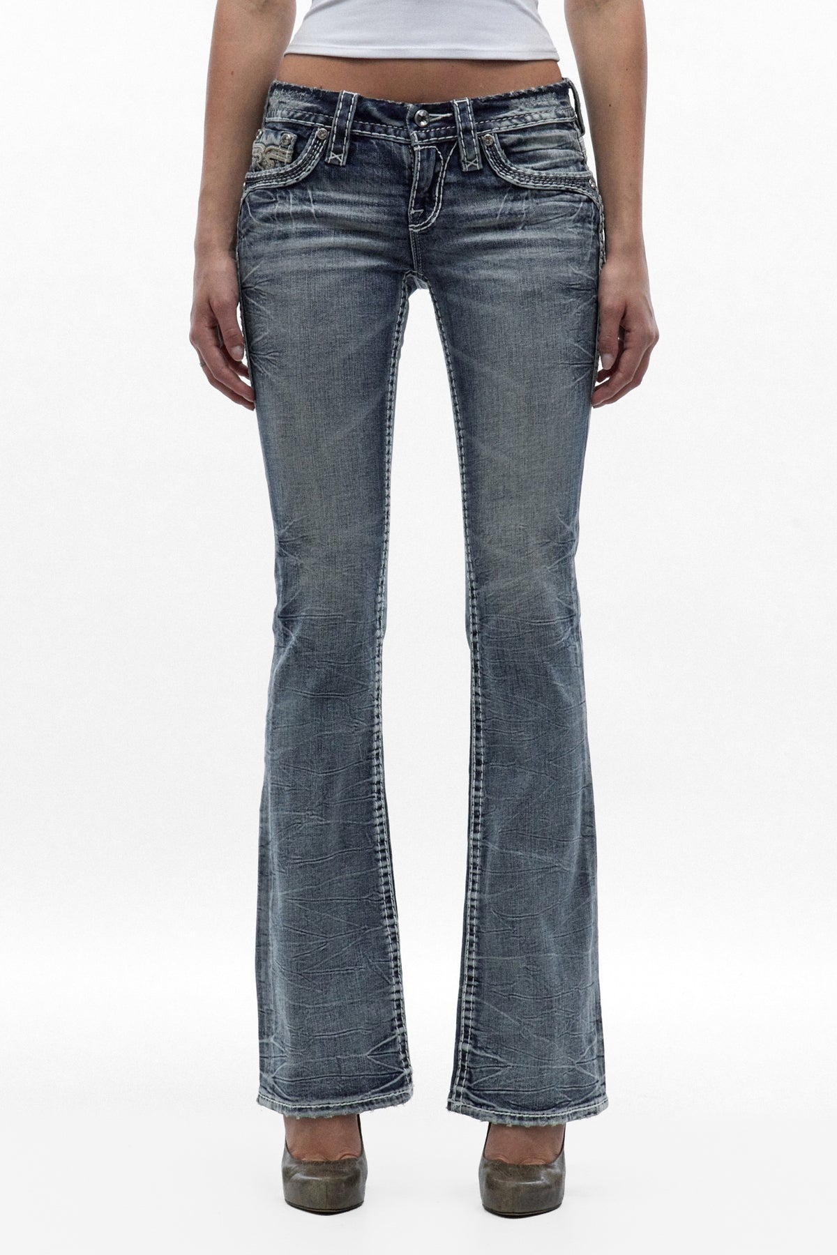 Amina Low-Rise Bootcut Jeans