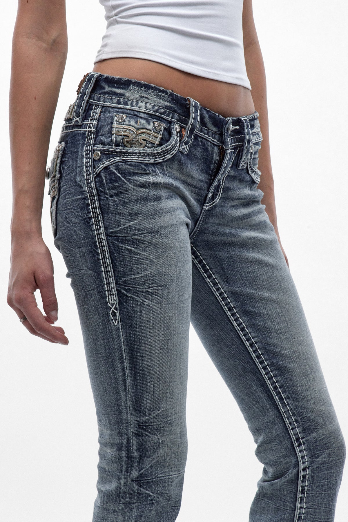 Amina Low-Rise Bootcut Jeans