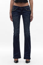 Andorra Low-Rise Bootcut Jeans in Dark Blue