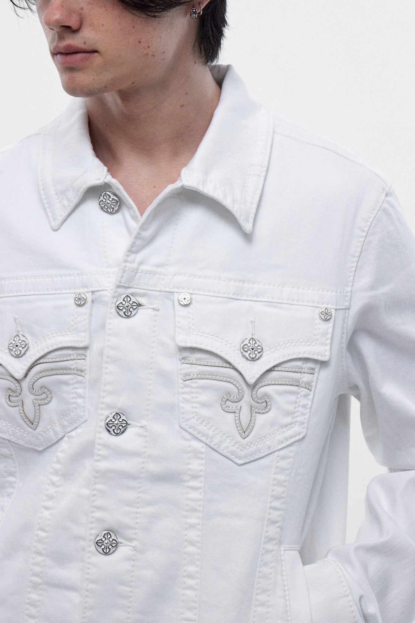 Arther Denim Jacket in White – Rock Revival®