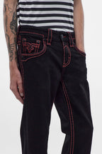 Arther Bootcut in Black with Red Stitching