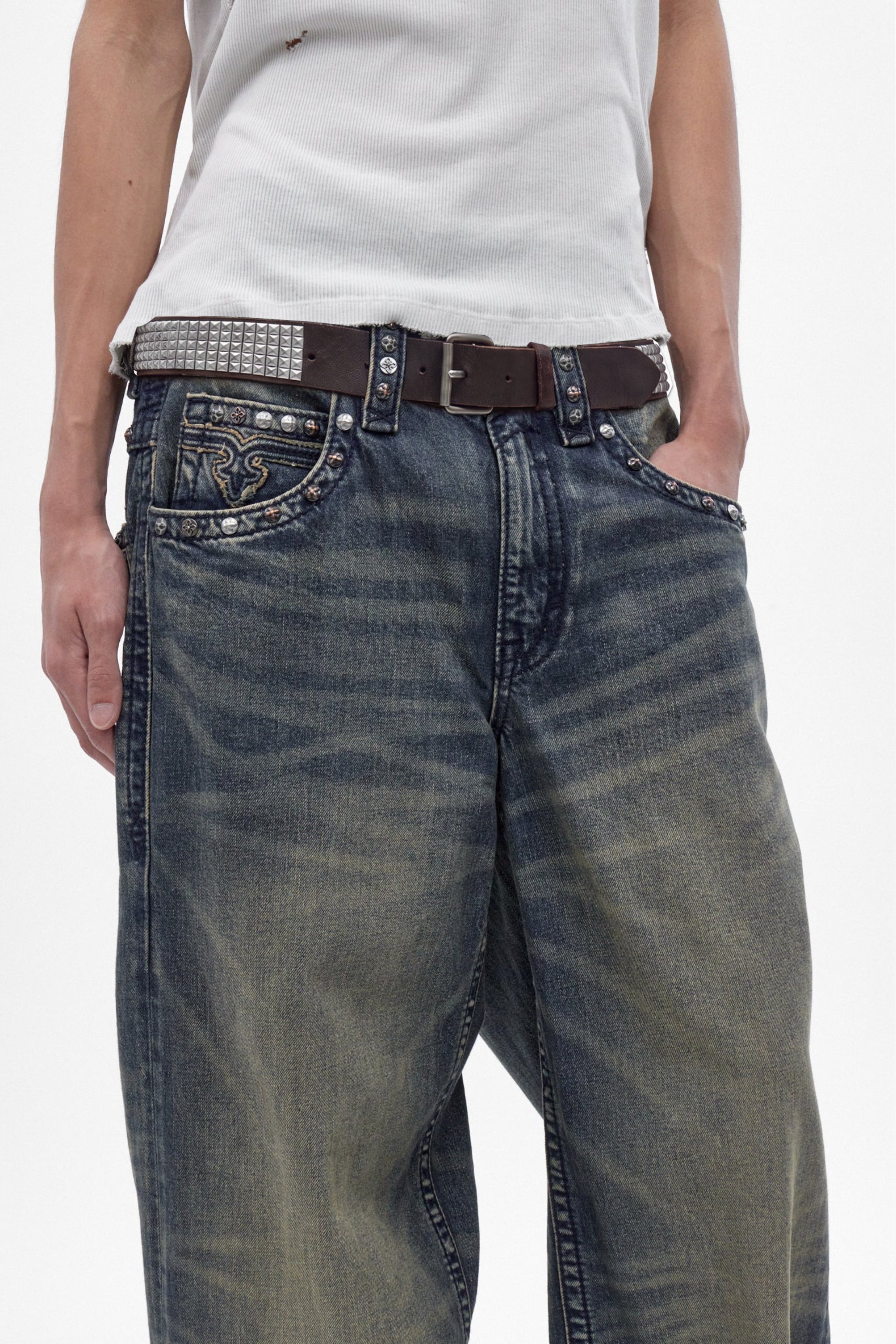 Jaded London Leather Brown Belt |Brown| Rock Revival®