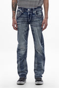 Benjey Straight Jeans in Medium Blue